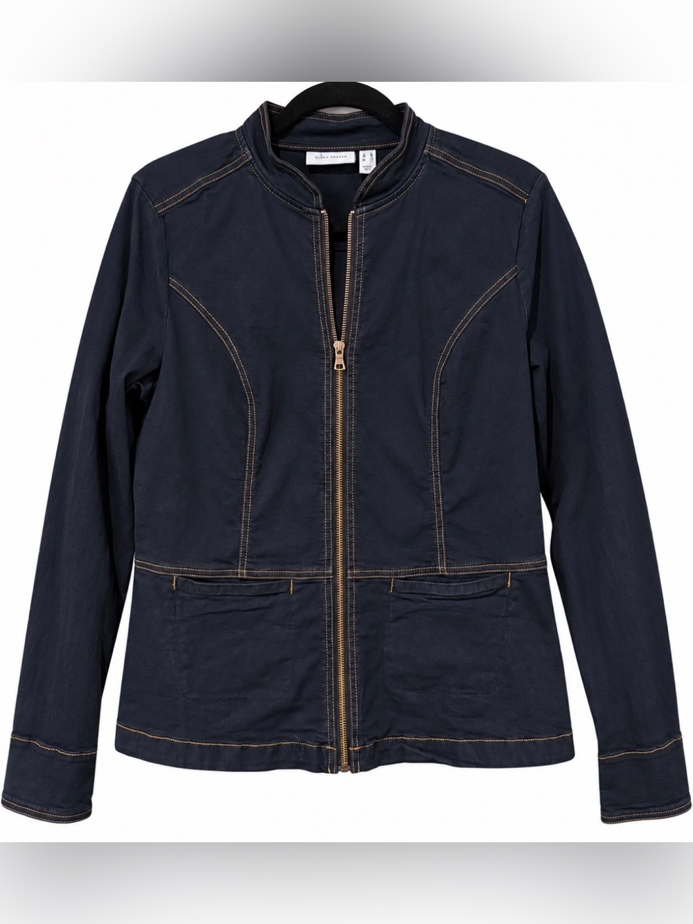 d&co. denim + company Dark Denim Zip Front Jacket Size Small